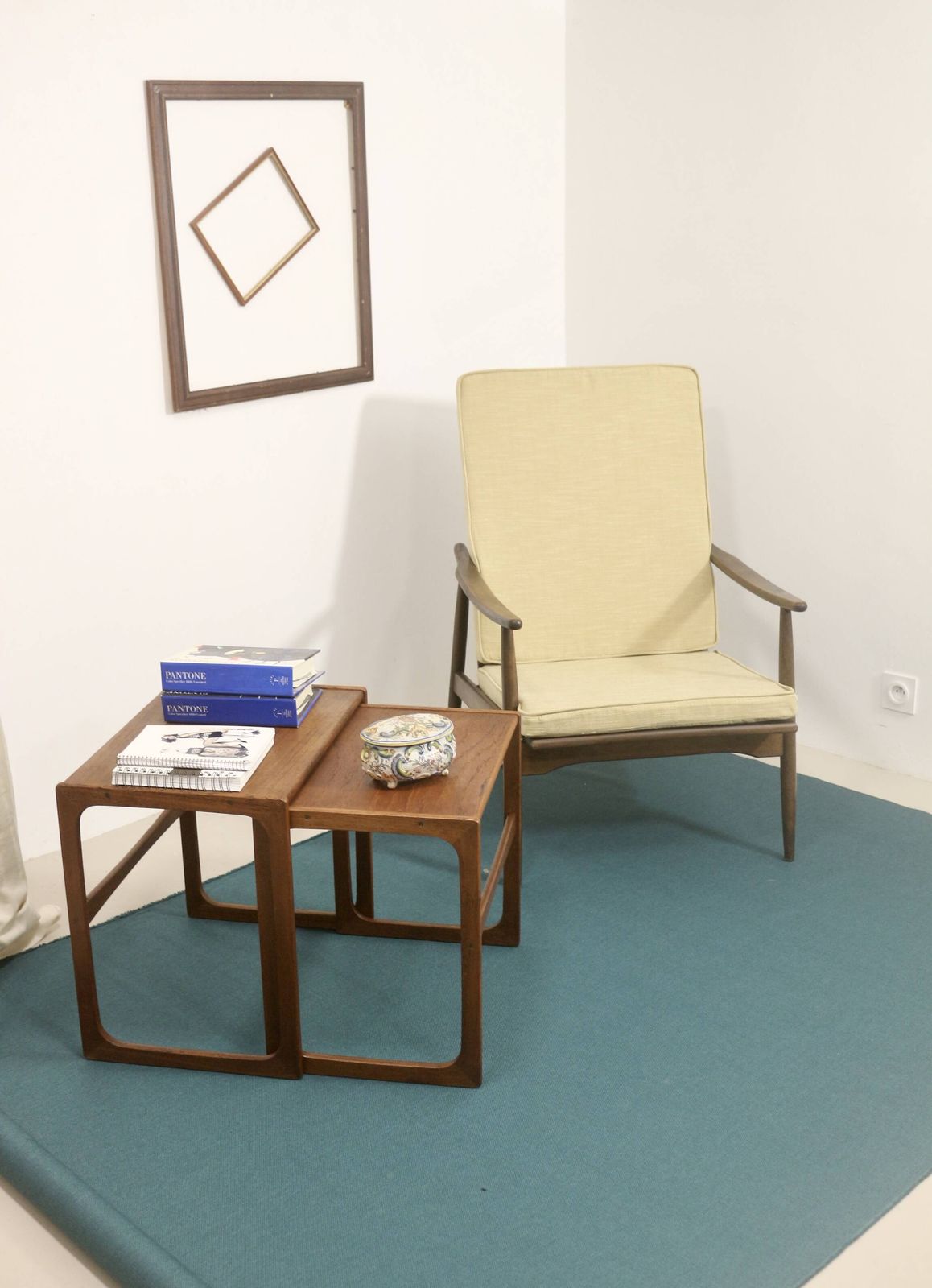 Furniture 1960s Scandinavian Armchair With Curved Armrests. photo