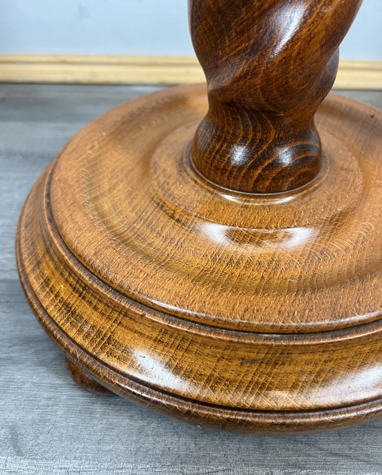 French Vintage Carved Oak Plant Stand Barley Twist Pedestal Lot 3888 photo buy