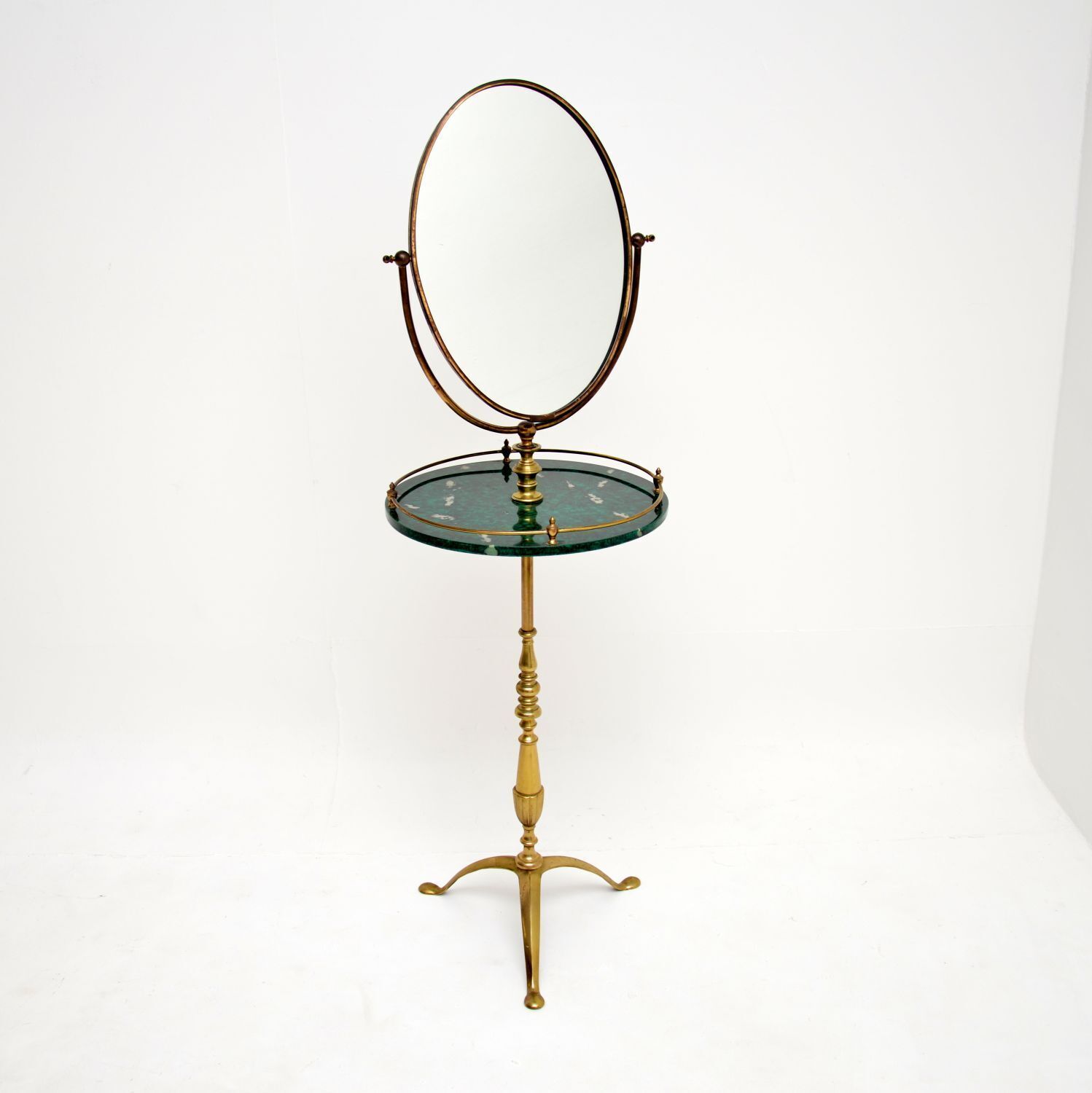 Vintage Brass Vanity Table With Mirror By Peerage
