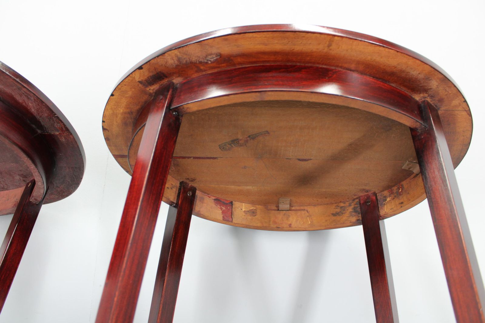 photo vintage 1930s Pair Of Restored Thonet Side Tables No. 206, Czechoslovakia