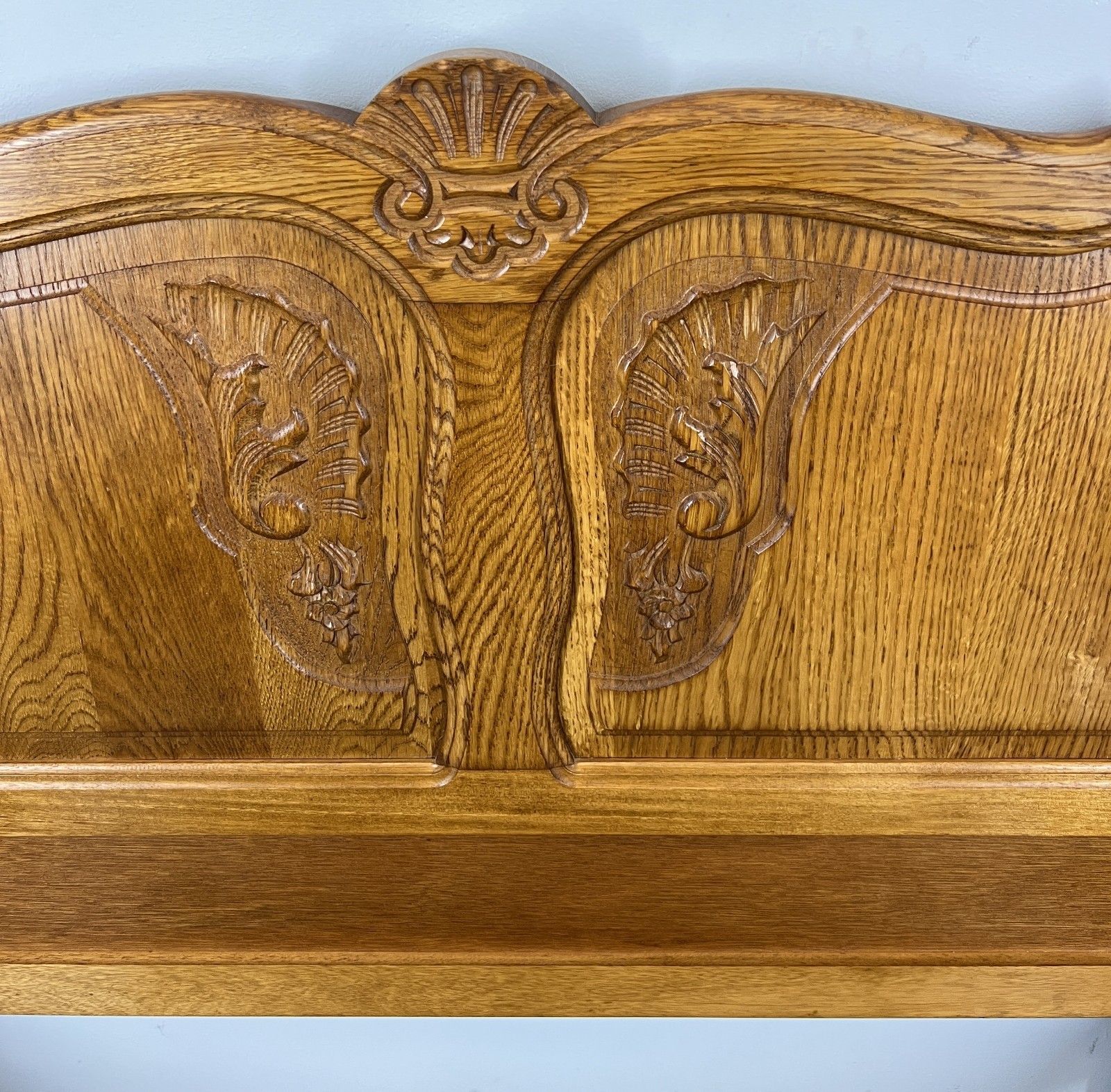 Bed Frame Vintage French Louis XVI Style Oak Single Carved Panel Lot 4074 photo vinterior