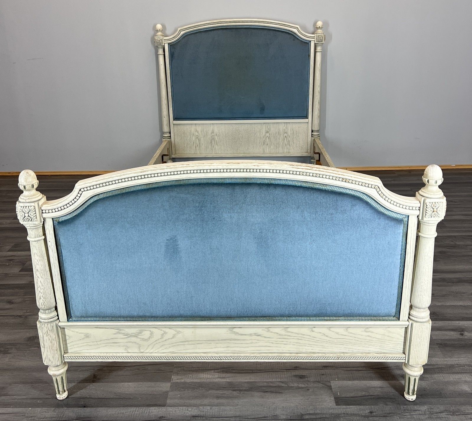 Bed Vintage French Style Upholstered Carved Single Frame Lot 4073 photo furniture