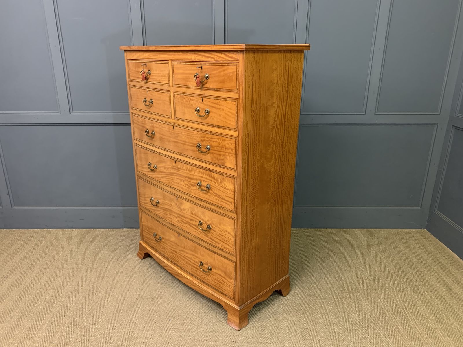 photo furniture Inlaid Satinwood Tallboy, 1900s