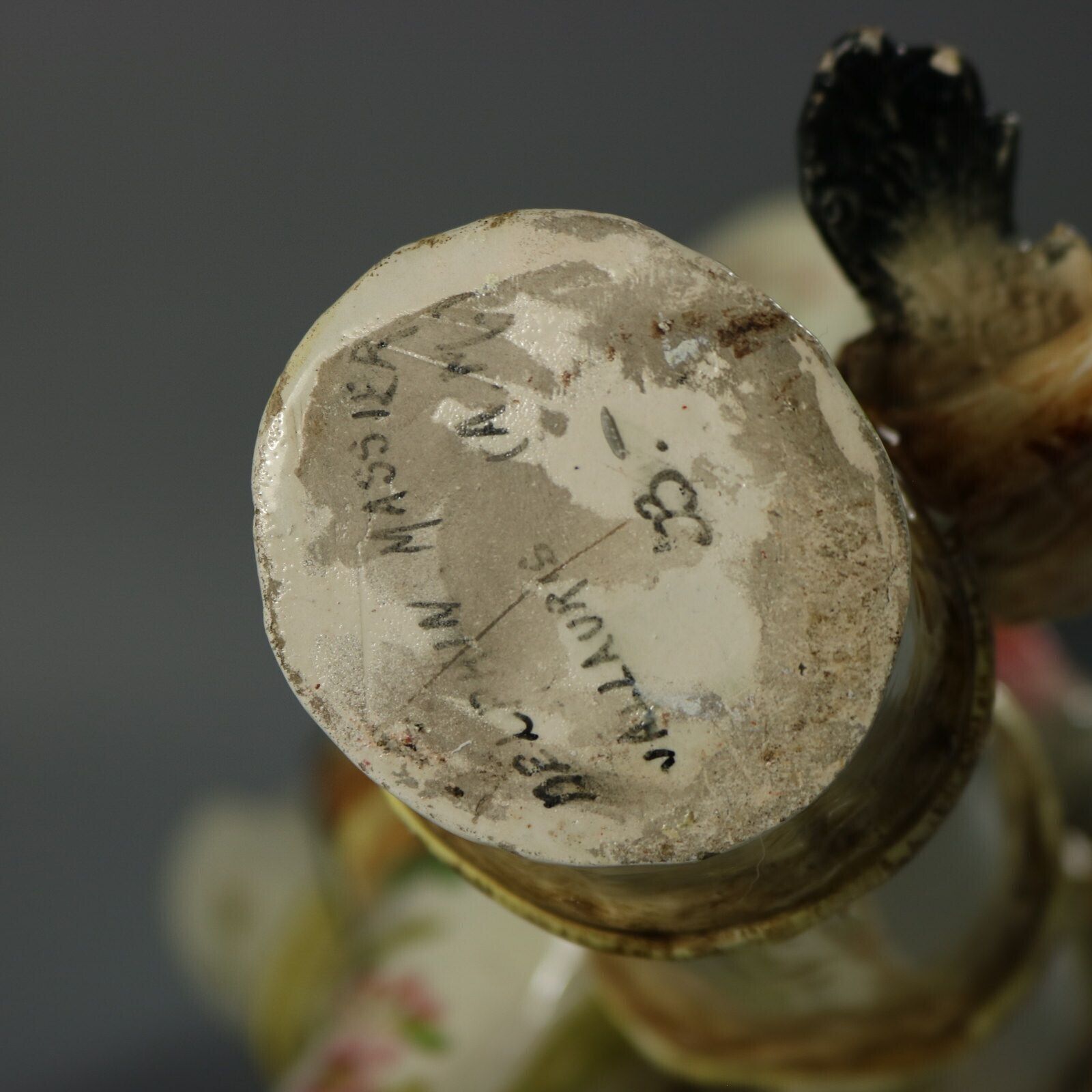 2765.0 Delphin Massier Majolica Birds On Bamboo Vase photo