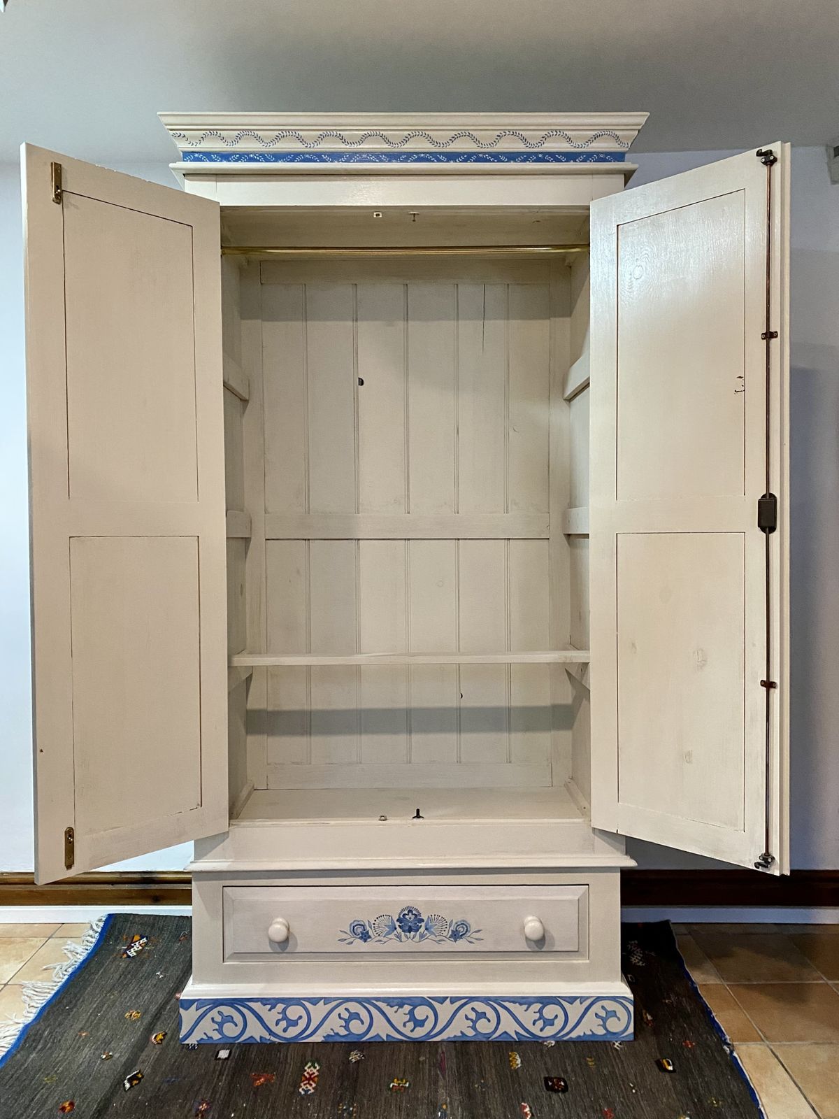 Hand Painted Swedish Folk Style Chinoiserie Vintage Cupboard photo buy