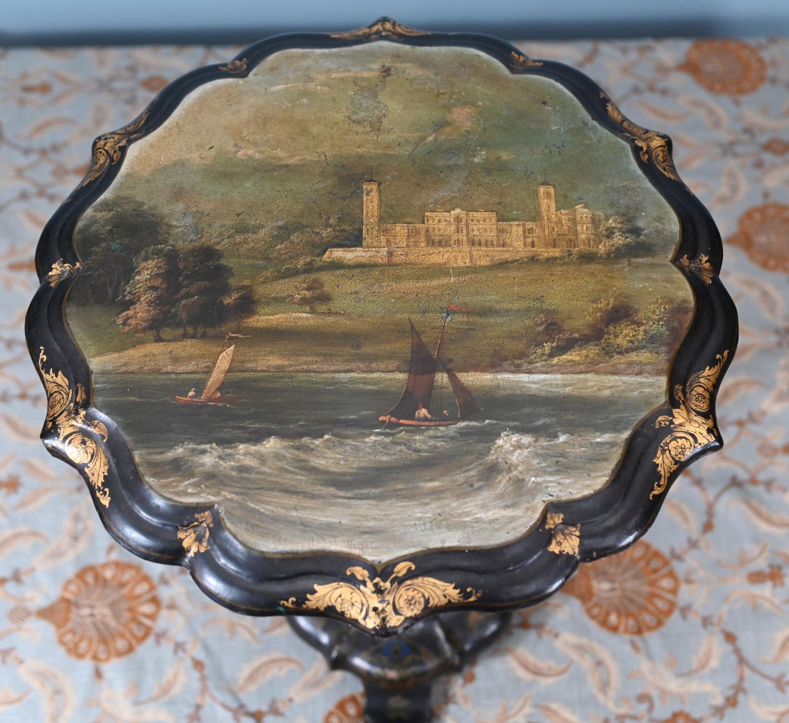 Victorian Painted Side Table 1880 Osbourne House Queen Victoria photo for sale