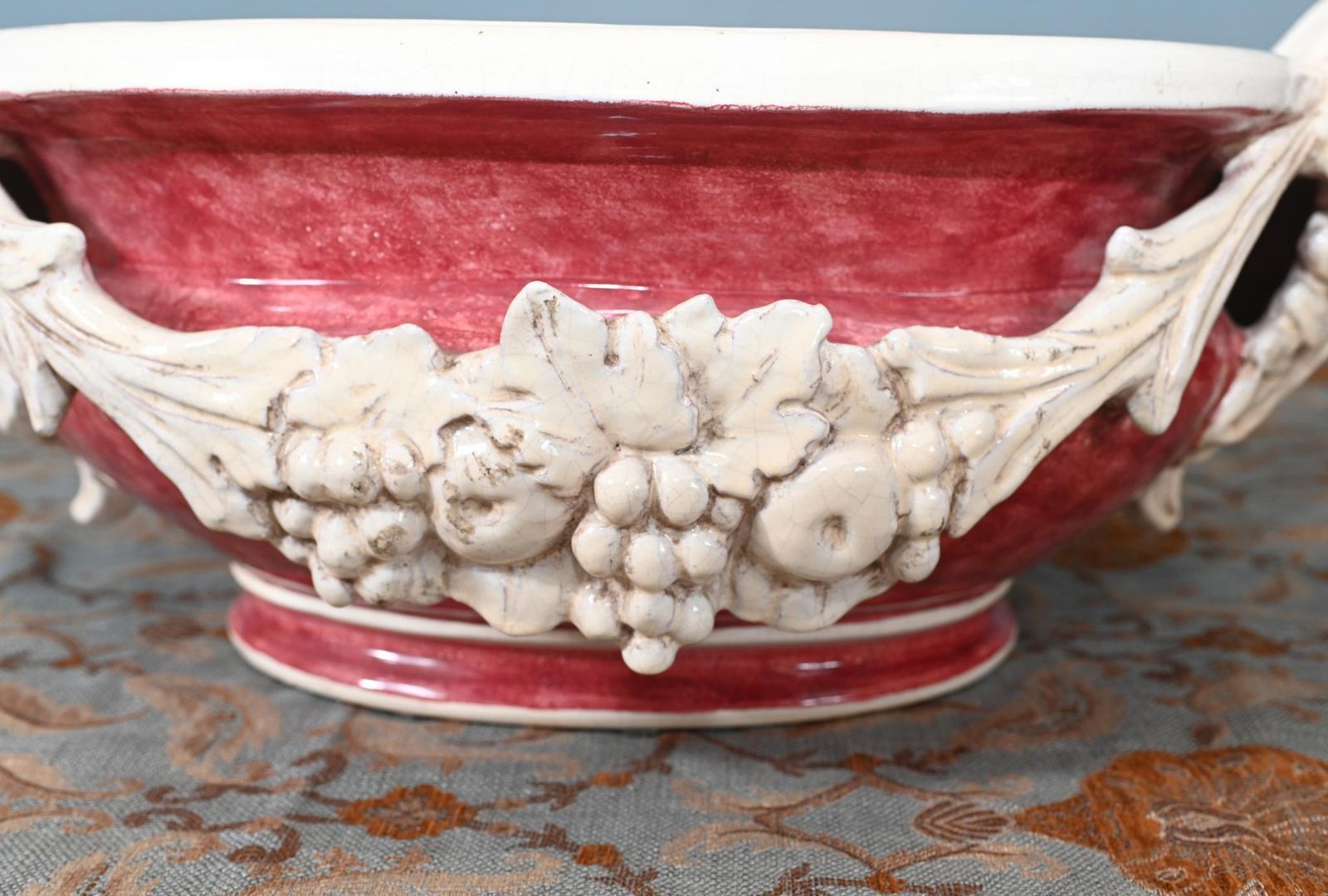 Italian Majolica Porcelain Centrepiece Jardiniere Planter 1930 photo for sale