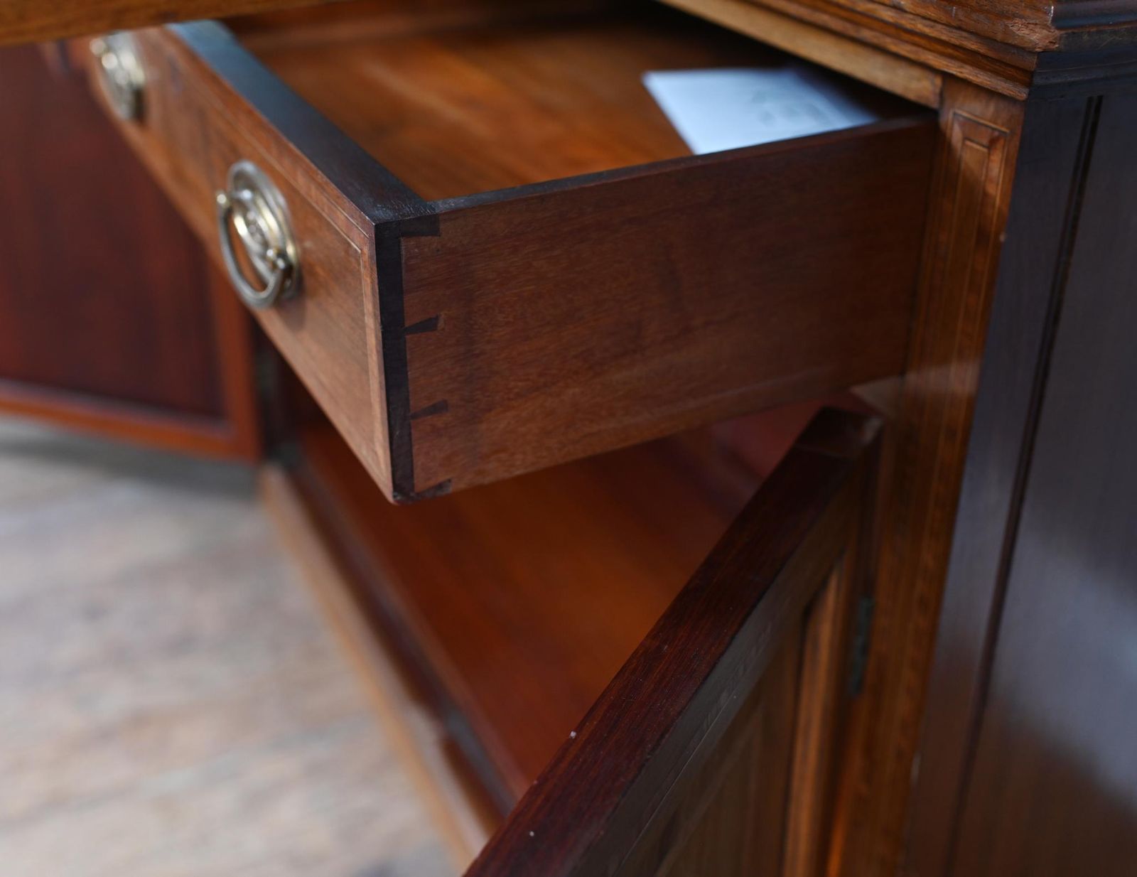 Edwardian Bookcase Cabinet Mahogany Hepplewhite 1910 photo for sale
