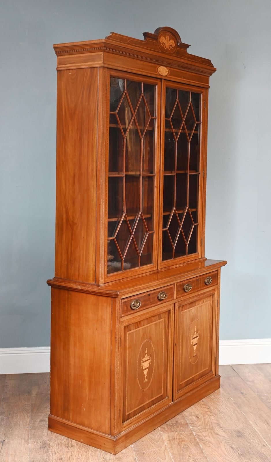 Edwardian Bookcase Cabinet Mahogany Hepplewhite 1910 photo buy