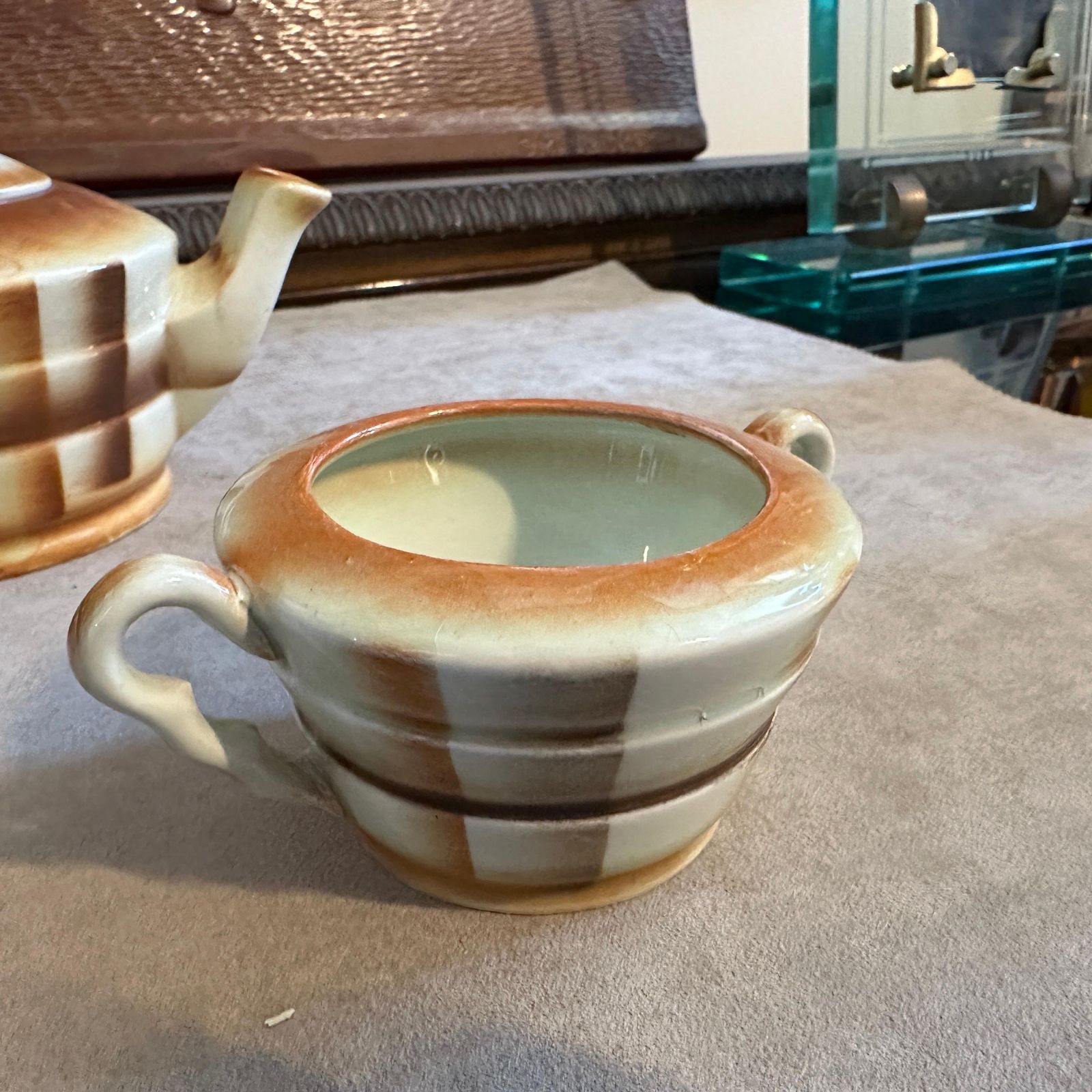 1930s Art Deco Airbrushed Ceramic Tea Set By Ceramiche Piemontesi photo Home Decor