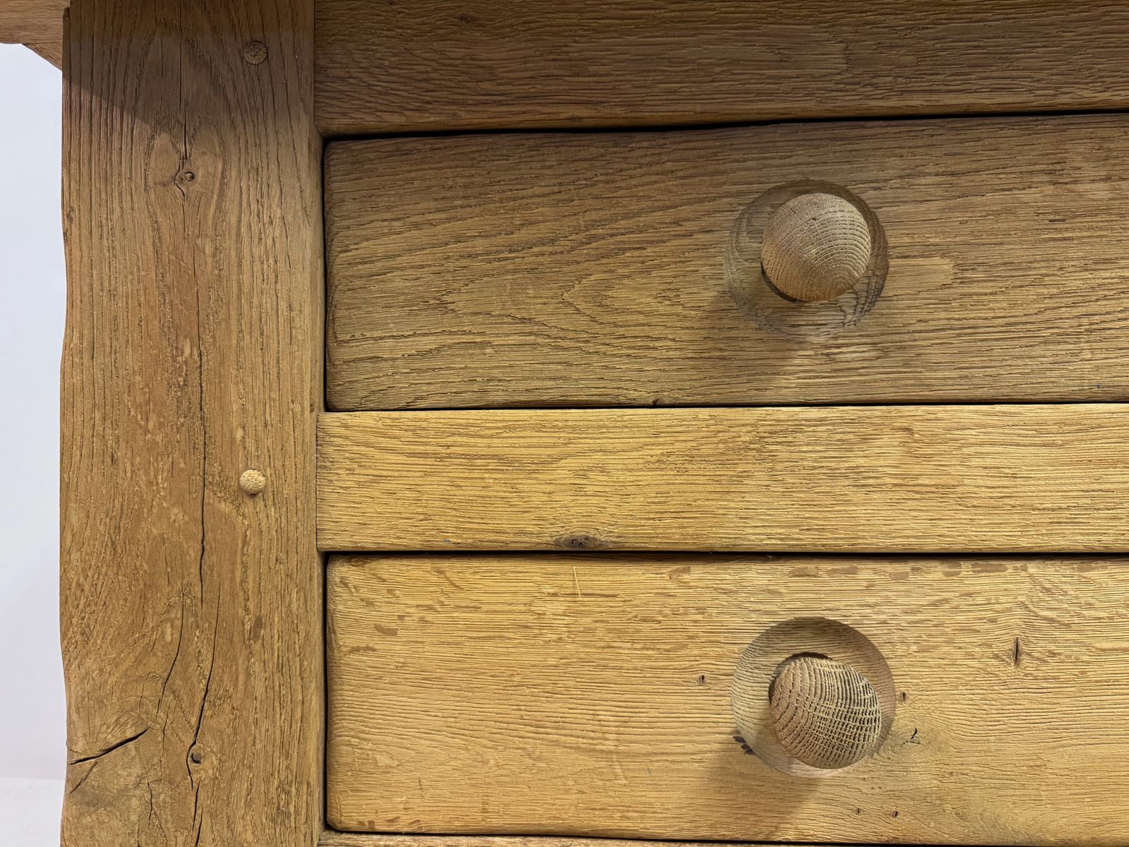 1195.0 Brutalist Two Drawer Chest In Solid Oak, Belgium, 1960s photo