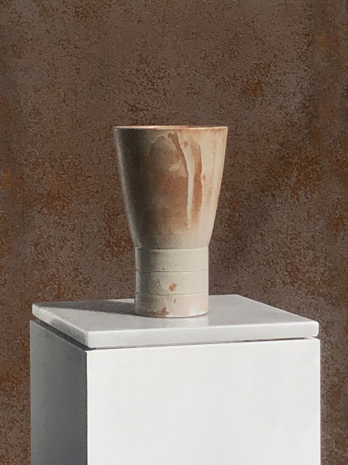 1950 Vallauris Ceramic Vase Modernist Free Form Brutalist Rustic Modern