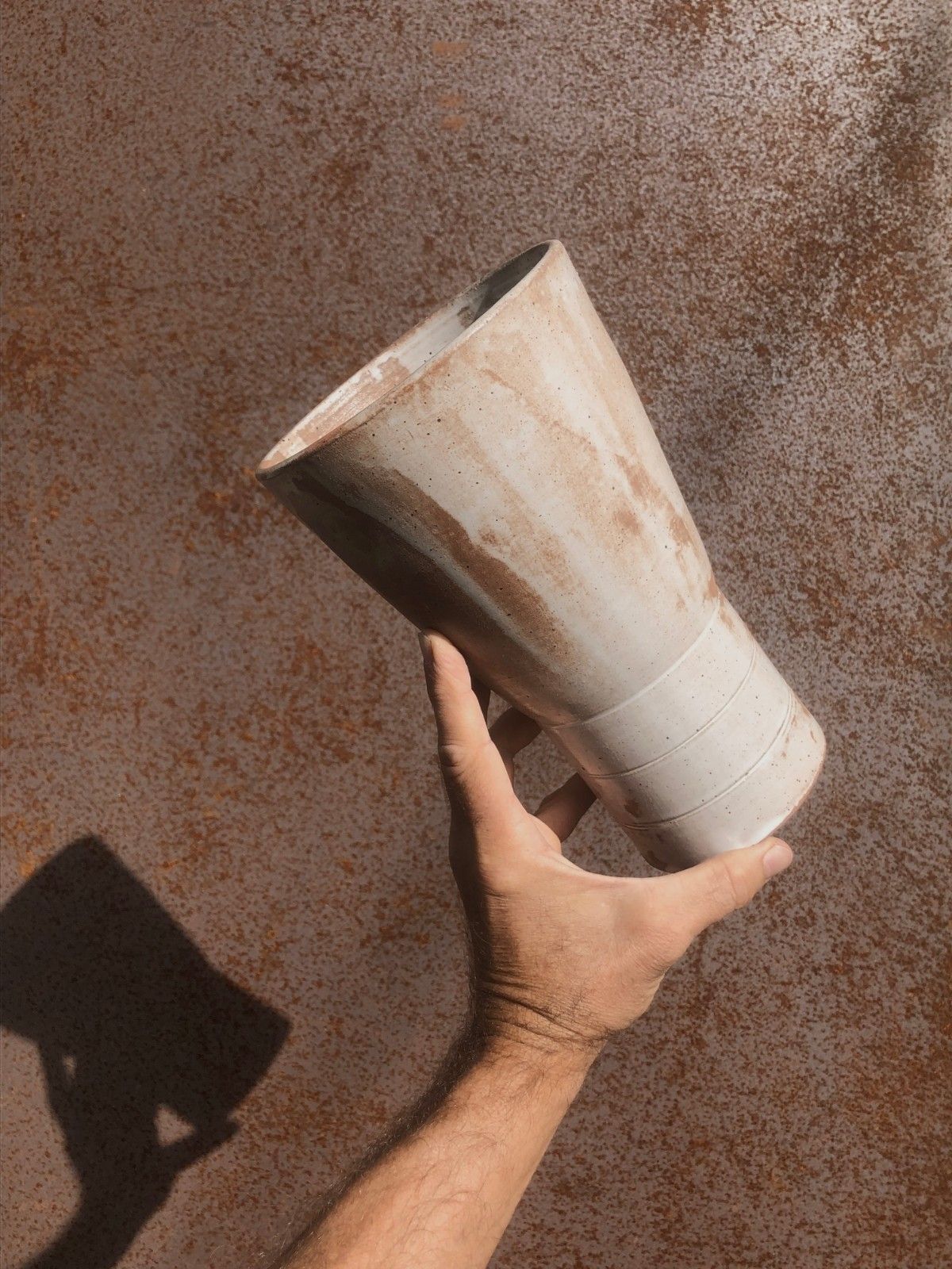 1950 Vallauris Ceramic Vase Modernist Free Form Brutalist Rustic Modern photo buy