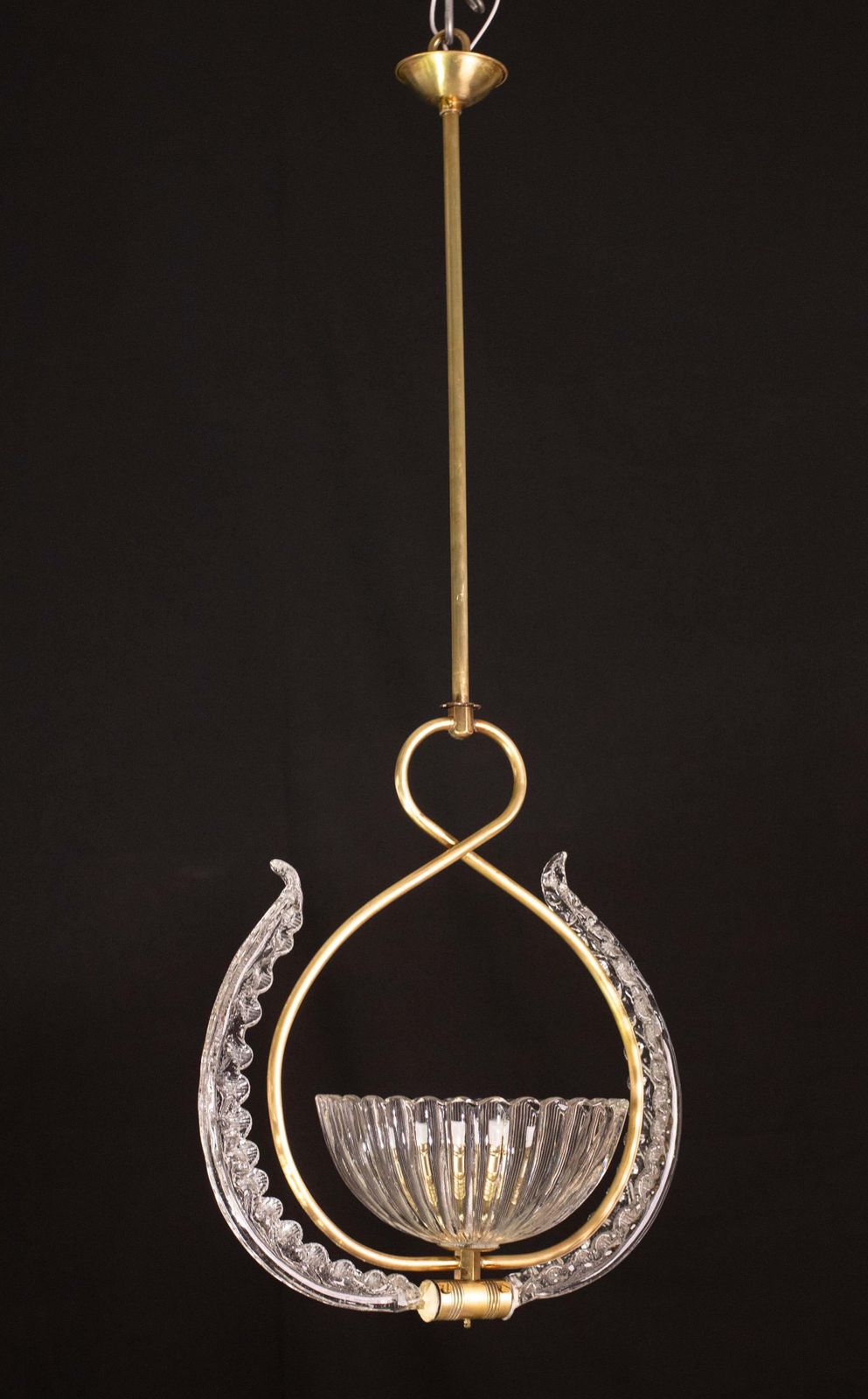 Elegant Art Decò Barovier And Toso Chandelier, 1940s photo for sale