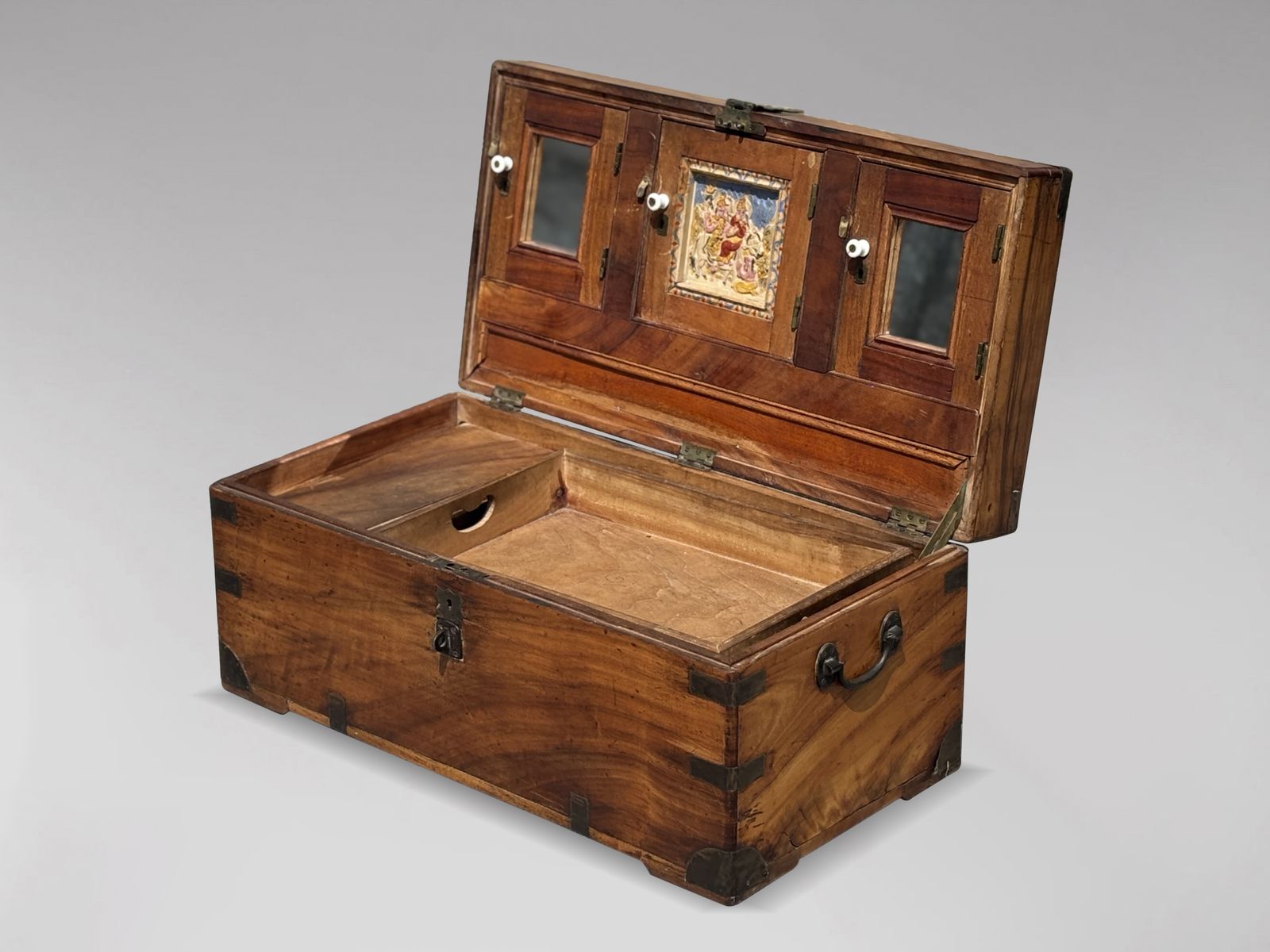 Mid 19th Century Camphor Wood Traveling Trunk With Fitted Interior photo buy