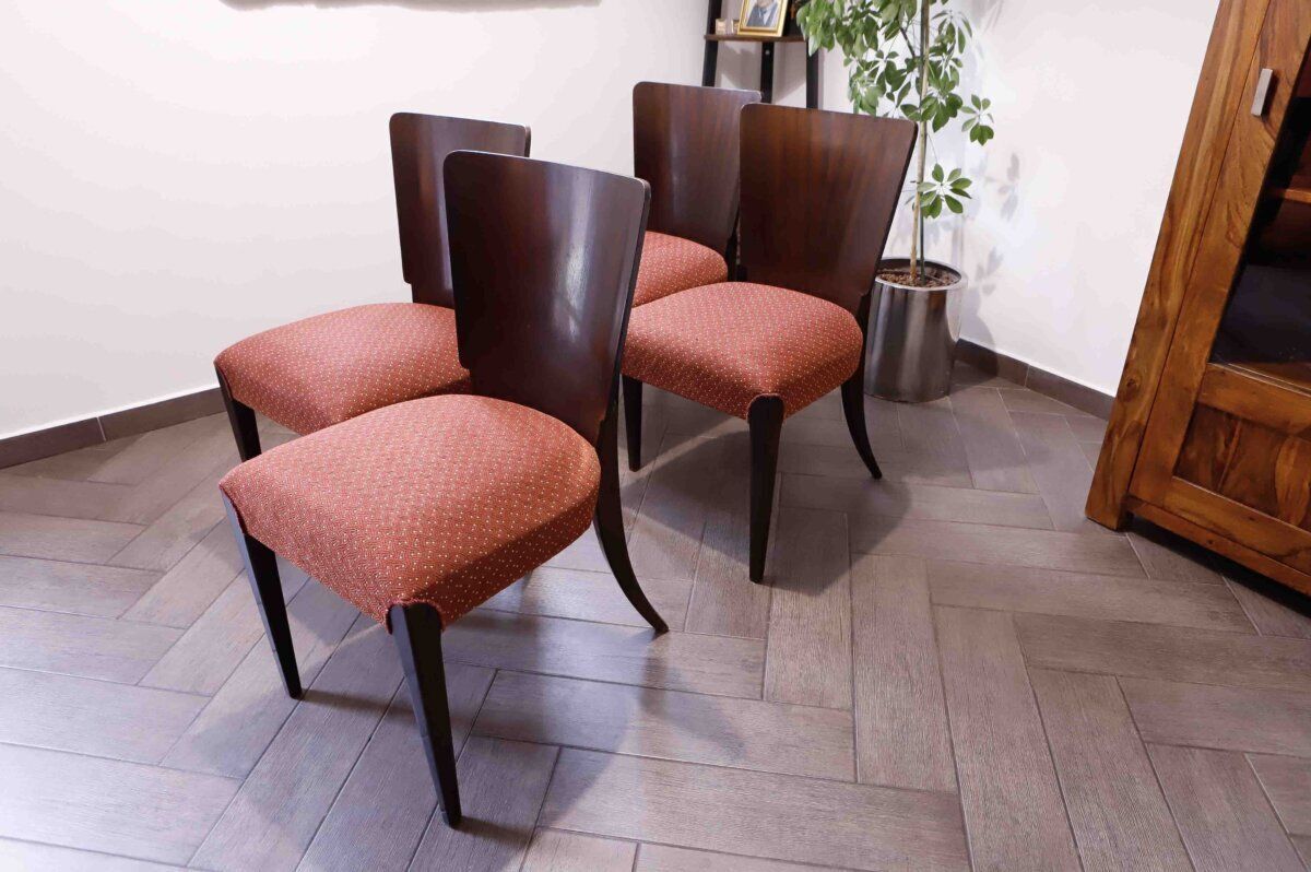 Set Of 4 Lollipop Dining Chairs H 214 By Jindřich Halabala photo buy