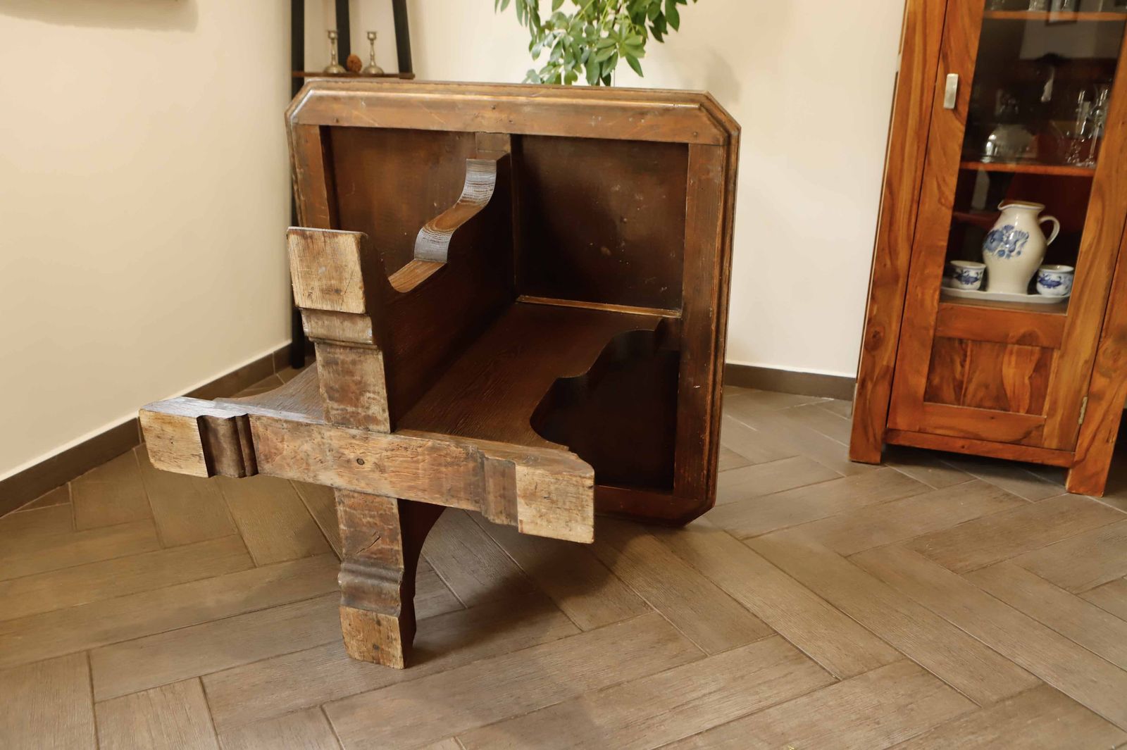 Rustic Oak Table With Central Base photo vintage