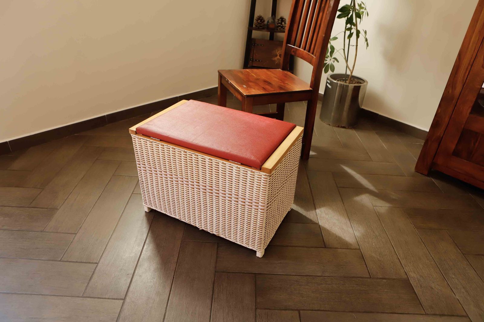 Retro Rattan Chest For Seating And Storage photo buy