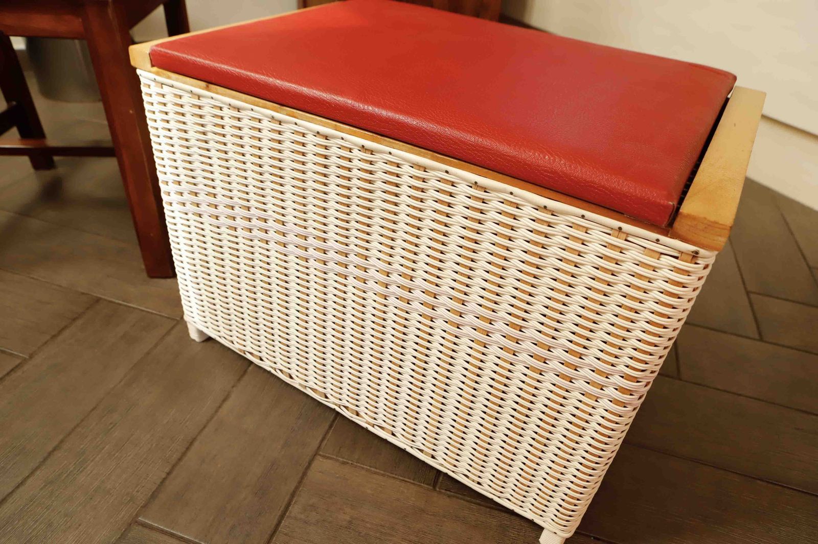 photo for sale Retro Rattan Chest For Seating And Storage