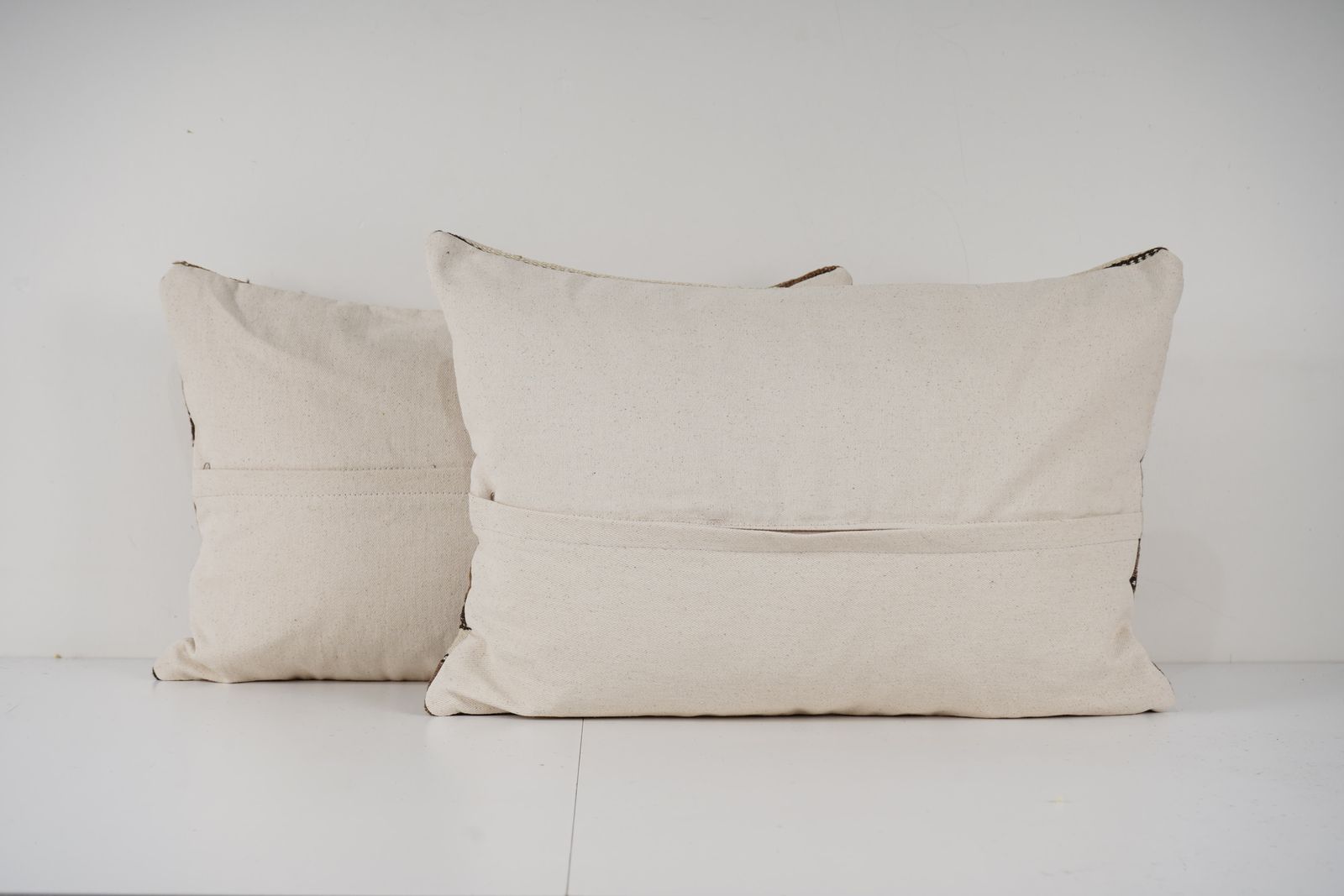 Minimalist Style Hemp Pillow With Original Details, Set Of Two Lumbar Kilim Pillow photo furniture