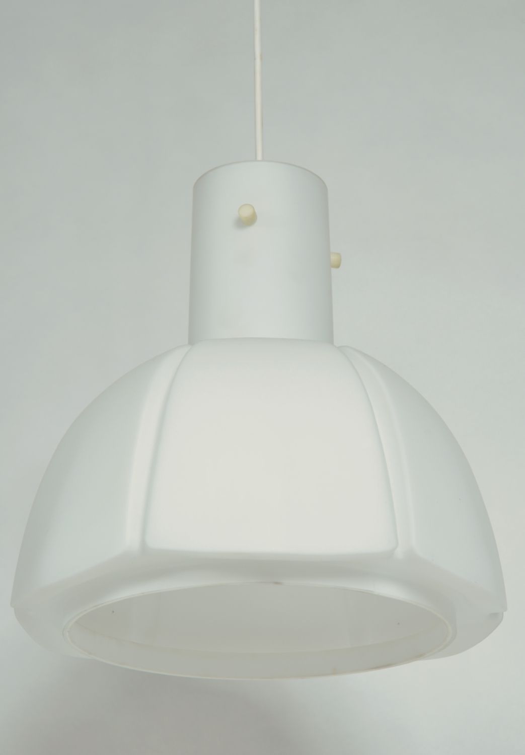 photo vinterior Pair Of 1970s Matt Opaline Glass Ceiling Pendants By Glashutte Limburg Germany  
