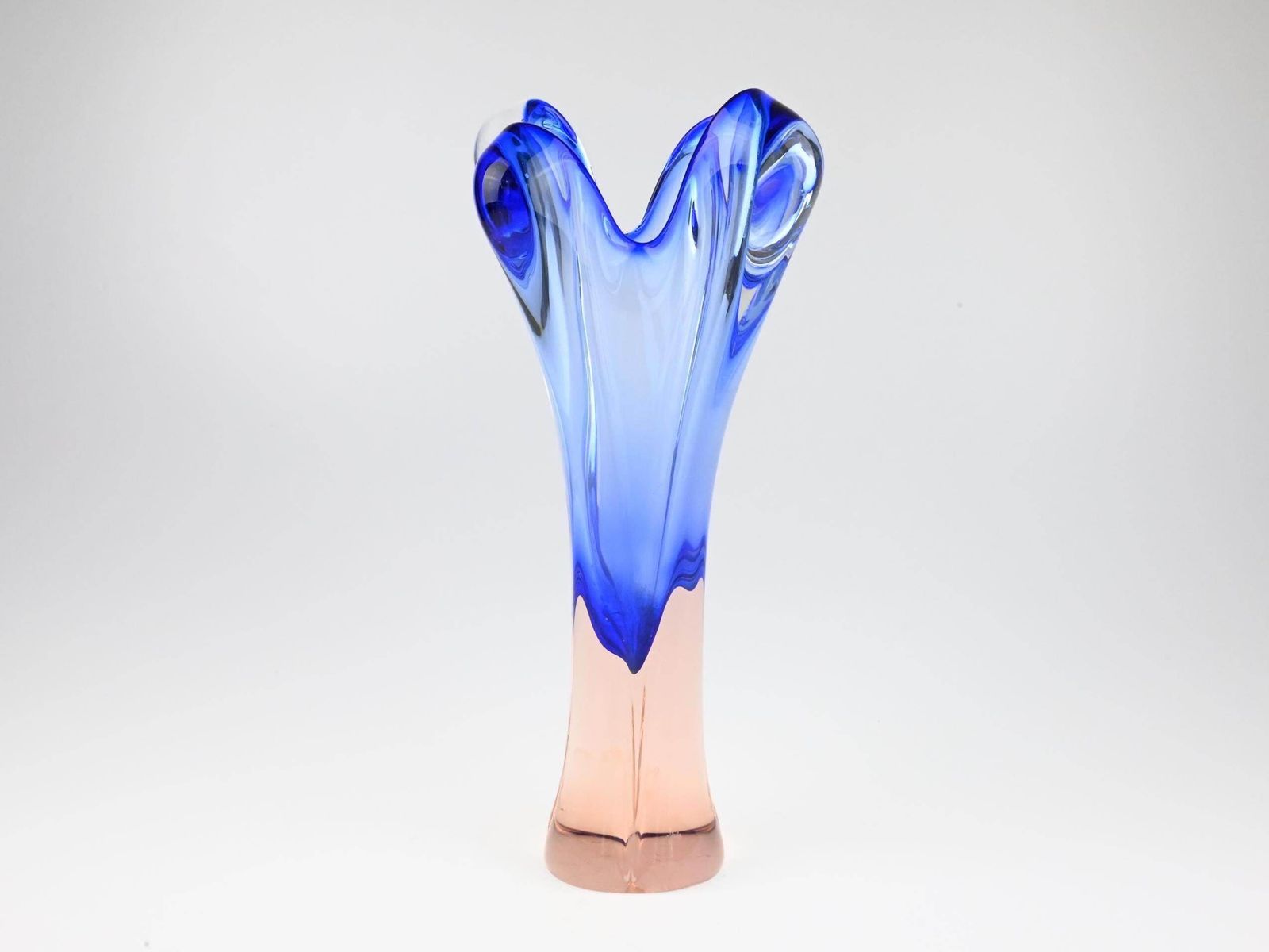 Josef Hospodka Chribska Glass Vase, Hospodka Vase, Czech Glass, Czech Vase, Vintage Vase, Art Glass, Hand Made Glass, Mid Century Vase photo vinterior
