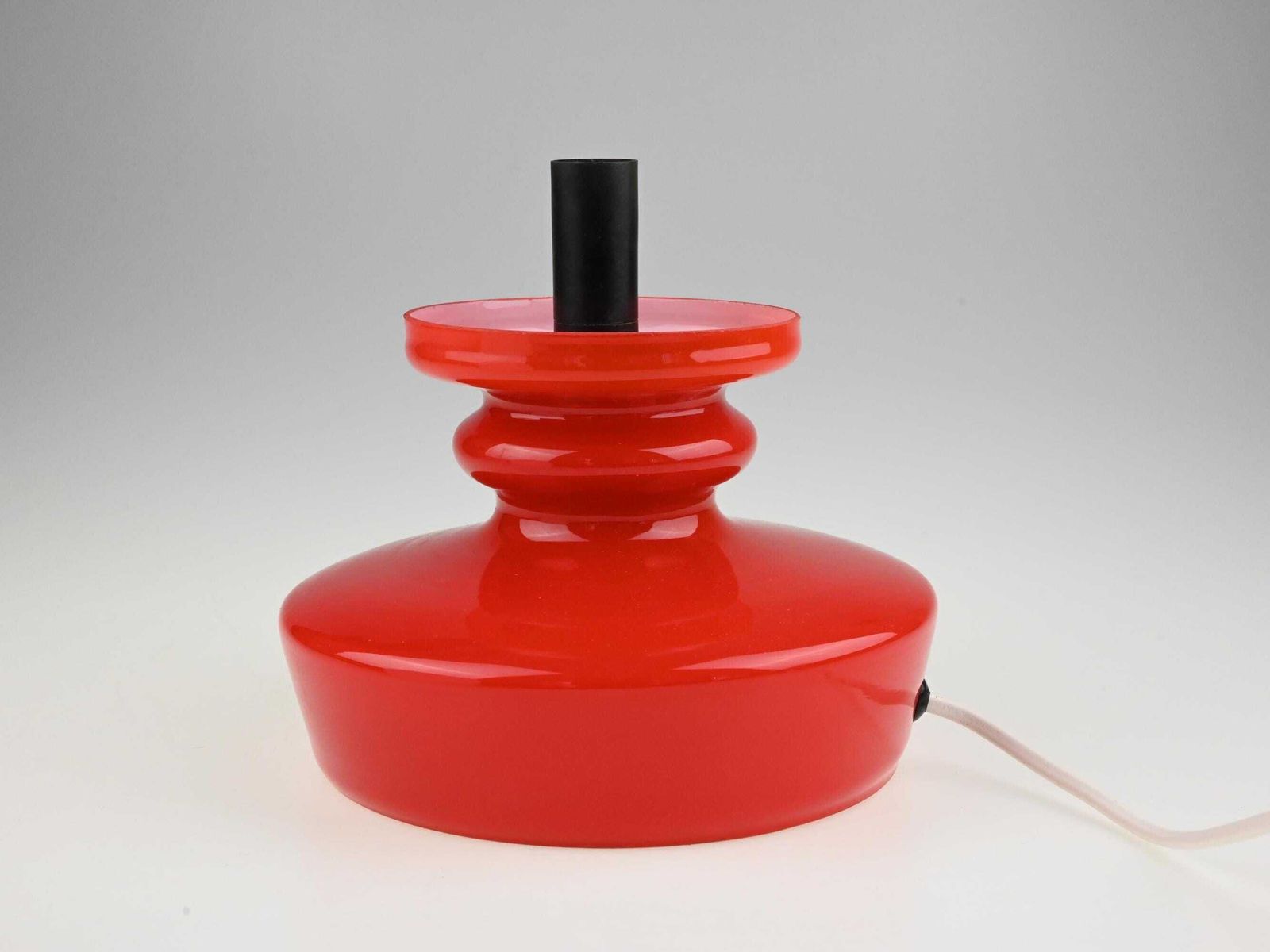 photo furniture Vintage Stepan Tabery Red & White Glass Table Lamp, Vintage Glass Lamp, Vintage Desk Lamp, Mid Century Lamp, Bedside Lamp, Mid Century Light