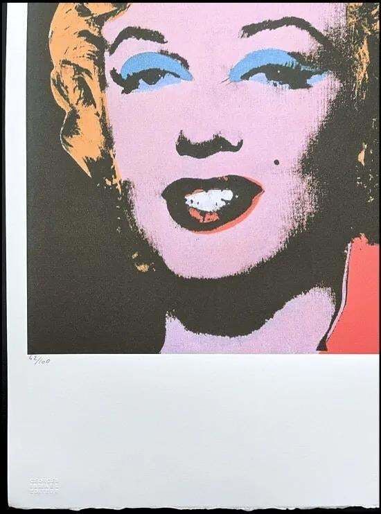 Andy Warhol – Black Portrait Marilyn, Black With Blonde Hair, 1980s, Lithograph photo Art