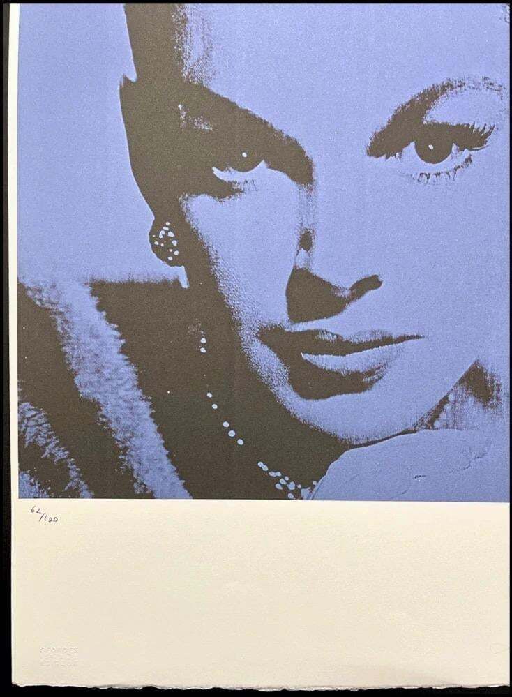 After Andy Warhol, Judy Garland, 1980s, Lithograph photo furniture