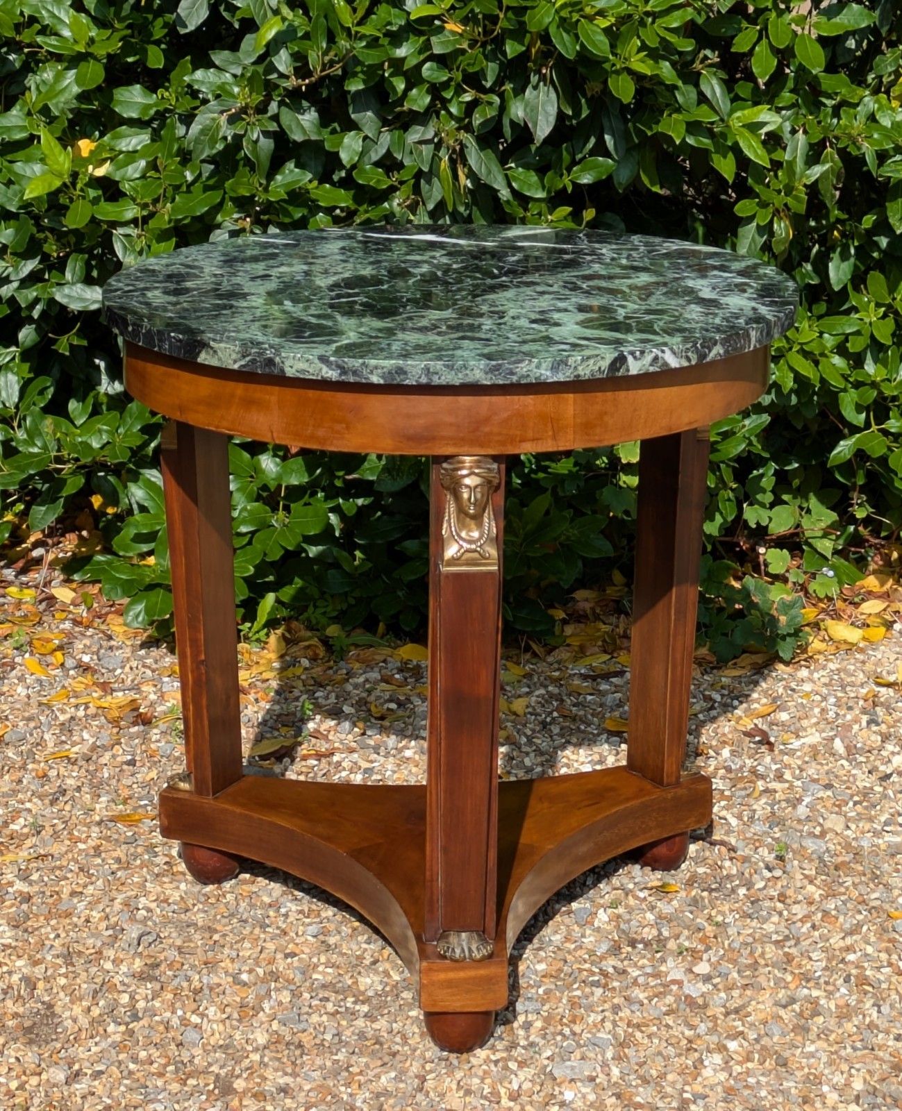 Antique French Gueridon Table Marble Top