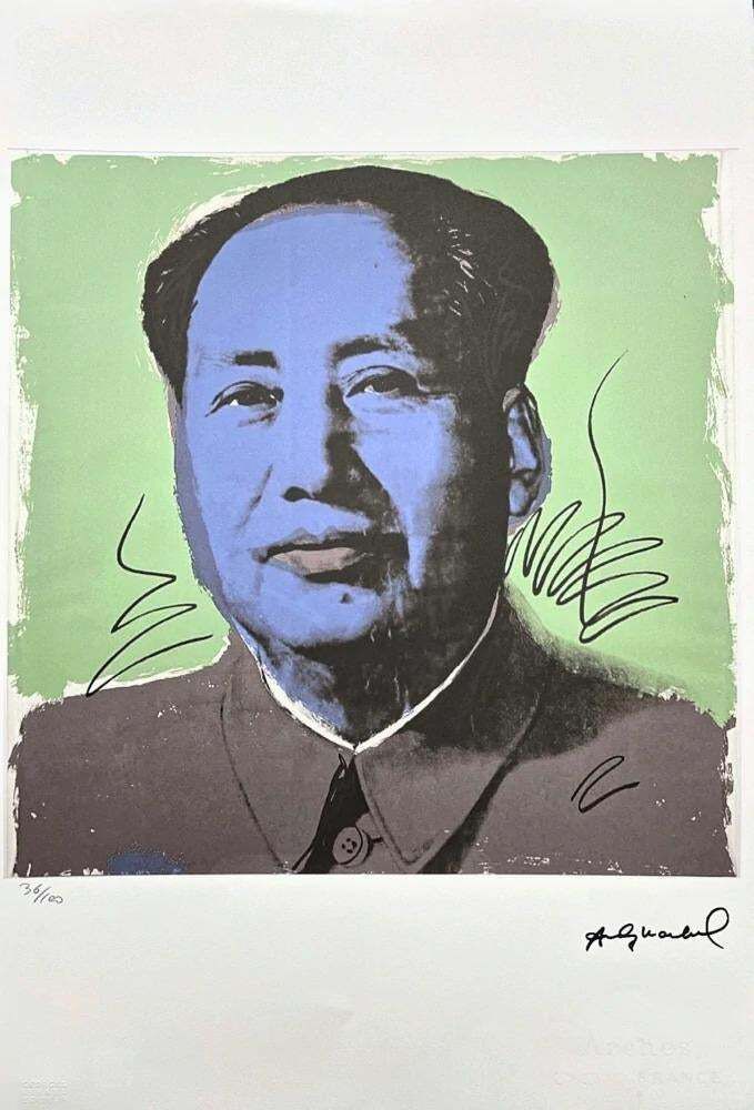 After Andy Warhol, Mao Zedong Green Gray, 1980s, Lithograph