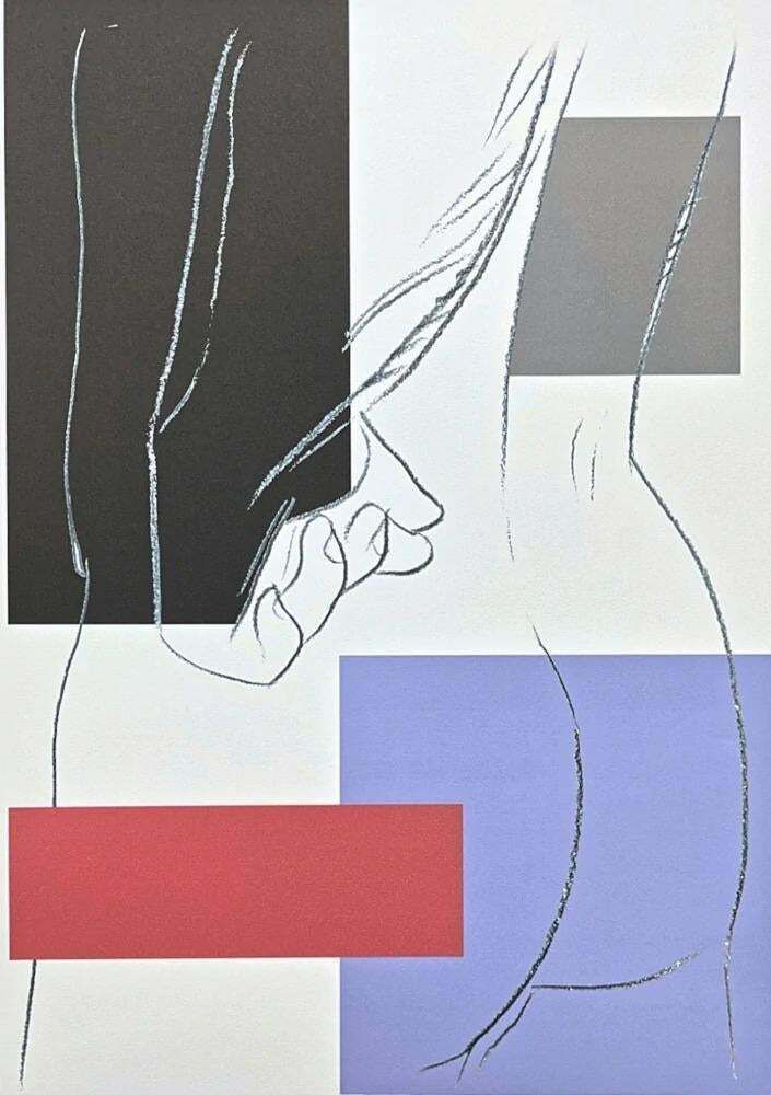 After Andy Warhol, Male Torso Blue Red, 1980s, Lithograph photo for sale