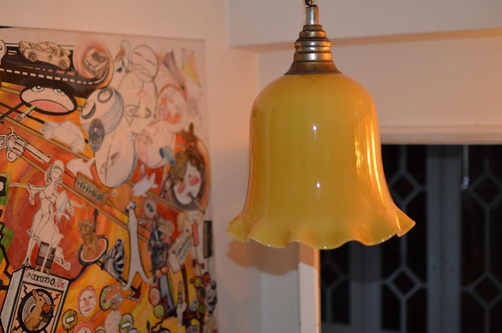 Vintage Art Deco Lamp. Vintage Lamp. Opaline Glass.Big photo 196.0