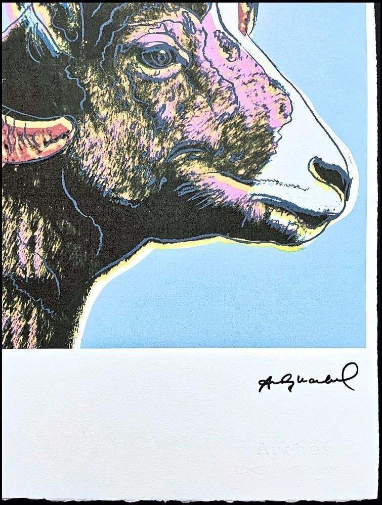 After Andy Warhol, Bighorn Ram Pink Blue, 1980s, Lithograph photo for sale
