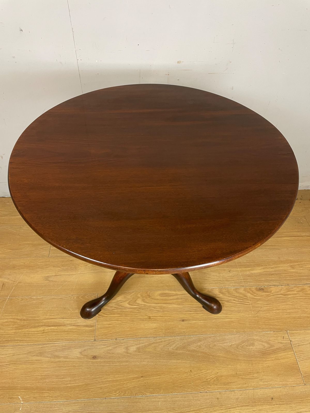 Georgian Mahogany Tripod Table With Gun Barrel Stem Circa 1790 photo furniture