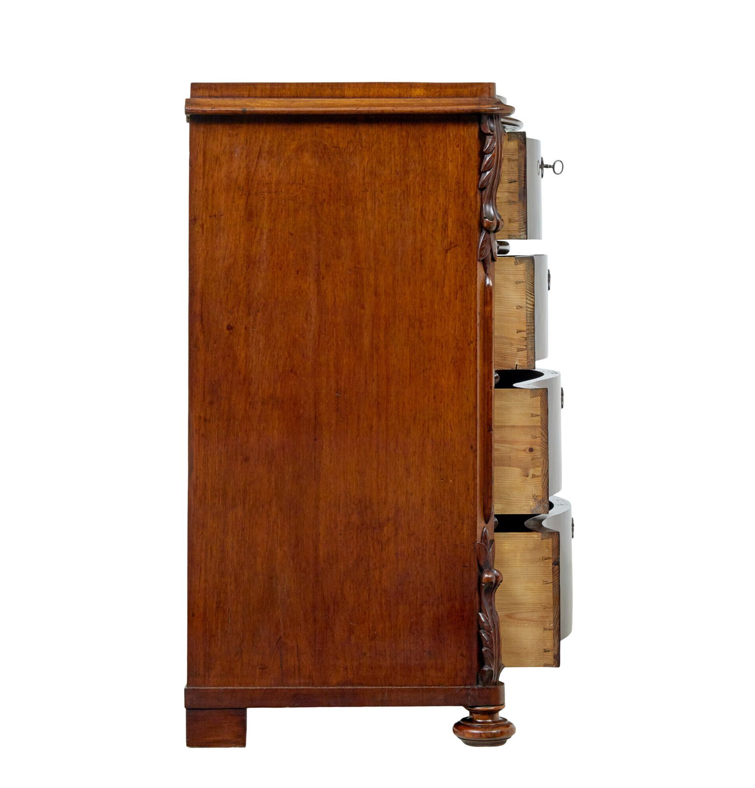 19th Century Swedish Serpentine Mahogany Chest Of Drawers photo Furniture