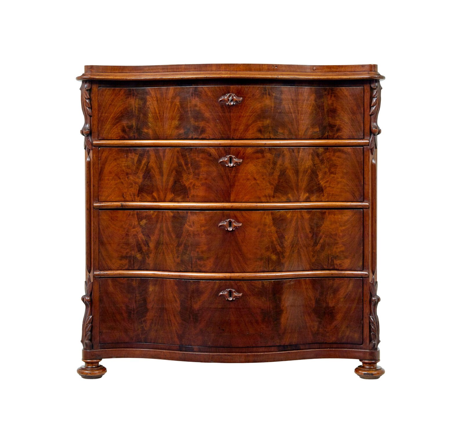19th Century Swedish Serpentine Mahogany Chest Of Drawers photo vinterior