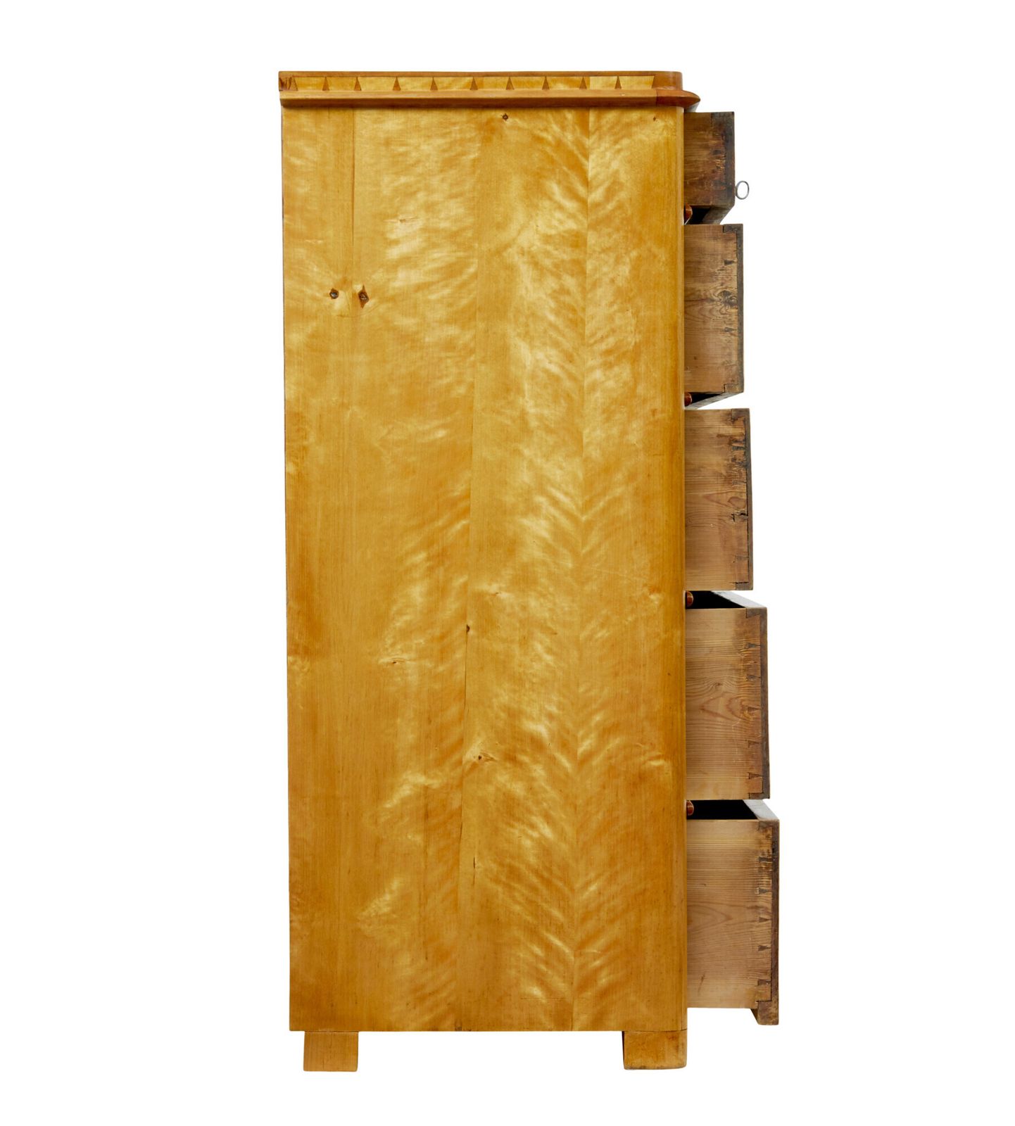 19th Century Swedish Flame Birch Chest Of Drawers photo vinterior