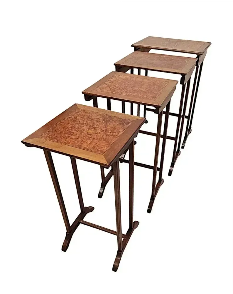 A Stunning Edwardian Inlaid Nest Of Four Tables photo 1394.5594