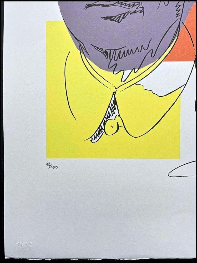 After Andy Warhol, Mao Zedong Drawing Gray Yellow, 1980s, Lithograph photo furniture