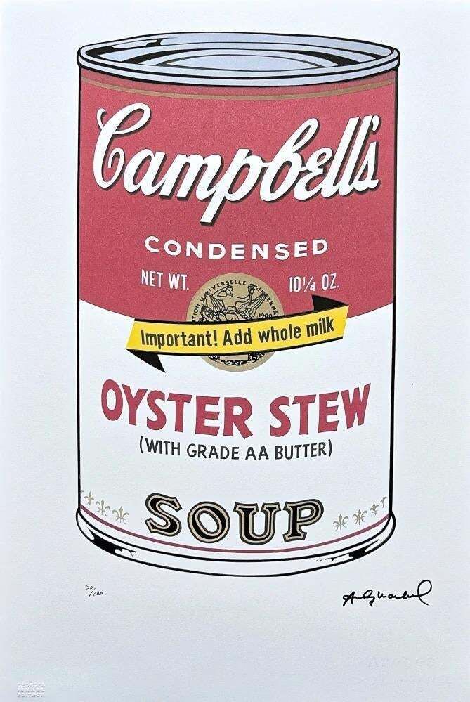 After Andy Warhol, Campbell's Soup Oyster Stew, 1980s, Lithograph