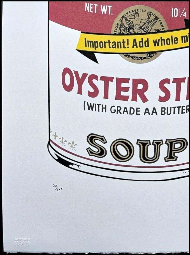 After Andy Warhol, Campbell's Soup Oyster Stew, 1980s, Lithograph photo for sale