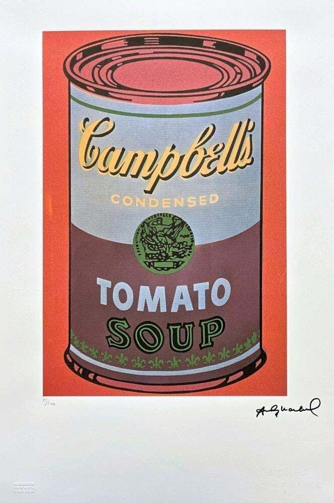 After Andy Warhol, Campbell's Soup Tomato Soup Red Background, 1980s, Lithograph