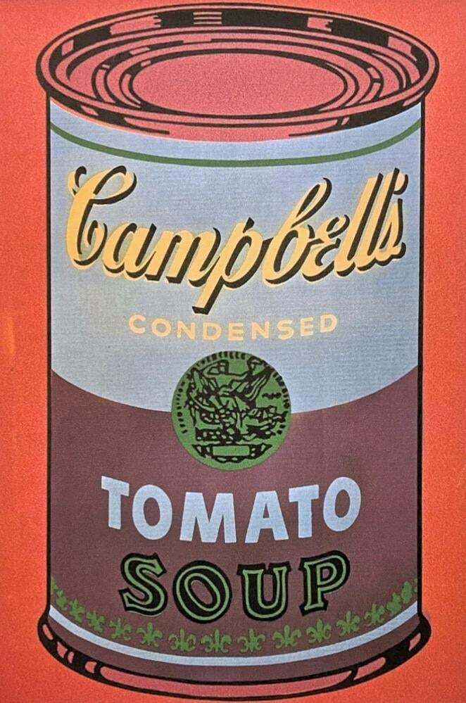 After Andy Warhol, Campbell's Soup Tomato Soup Red Background, 1980s, Lithograph photo for sale