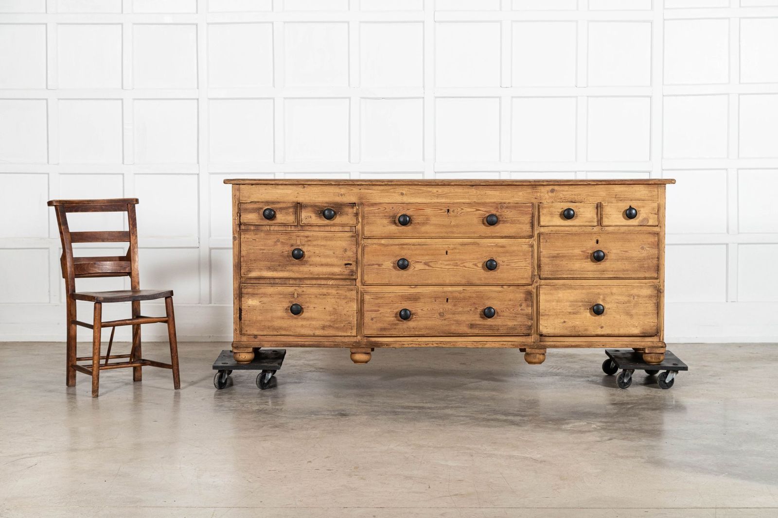Large 19thc English Pine Dresser Base photo Furniture