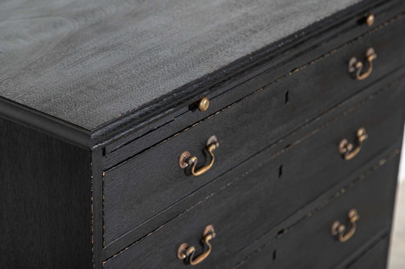 George III Ebonised Mahogany Graduated Writing Chest Drawers photo vinterior