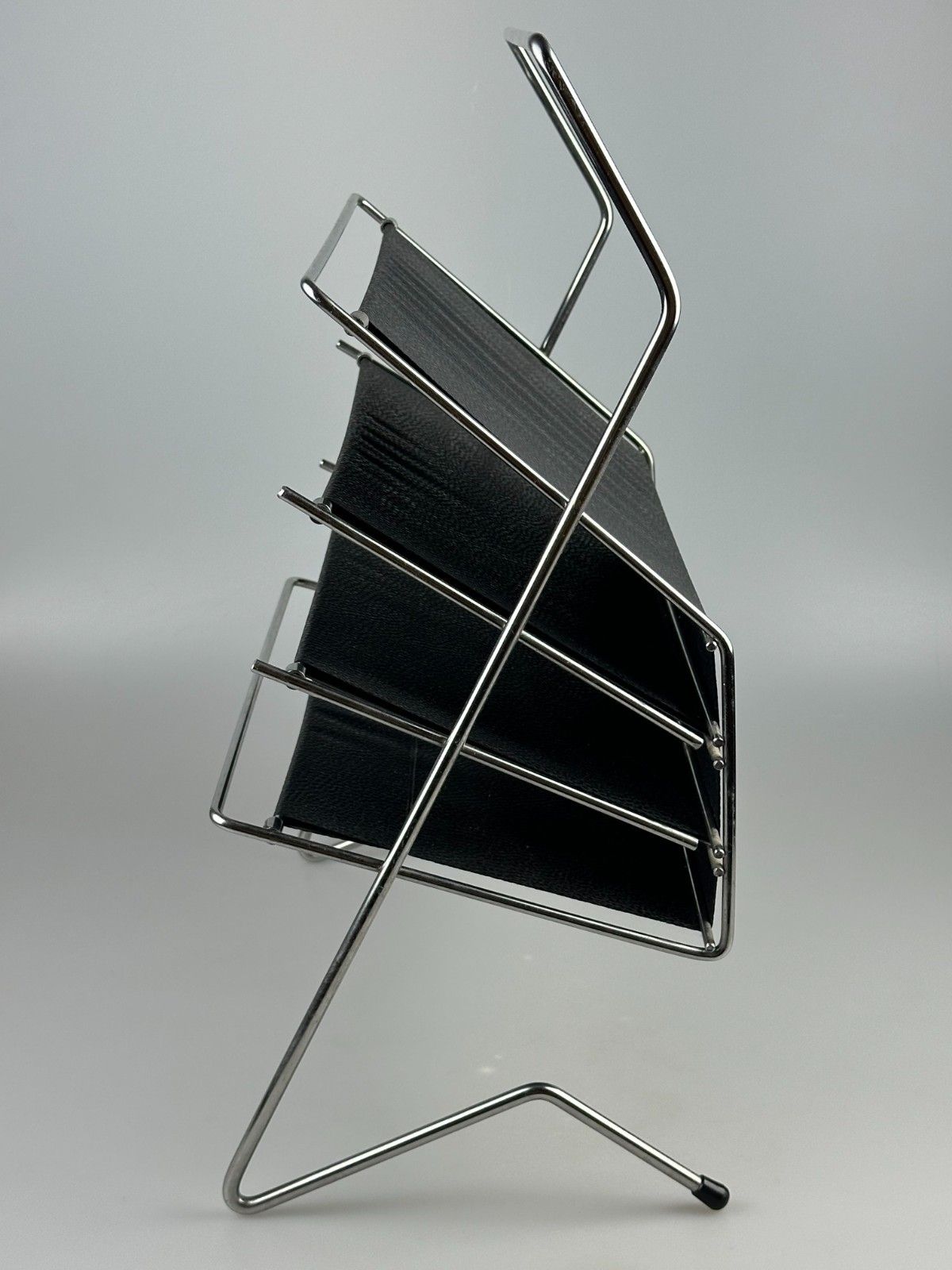 60s 70s Newspaper Holder Magazine Rack Metal Plastic Space Age photo vinterior