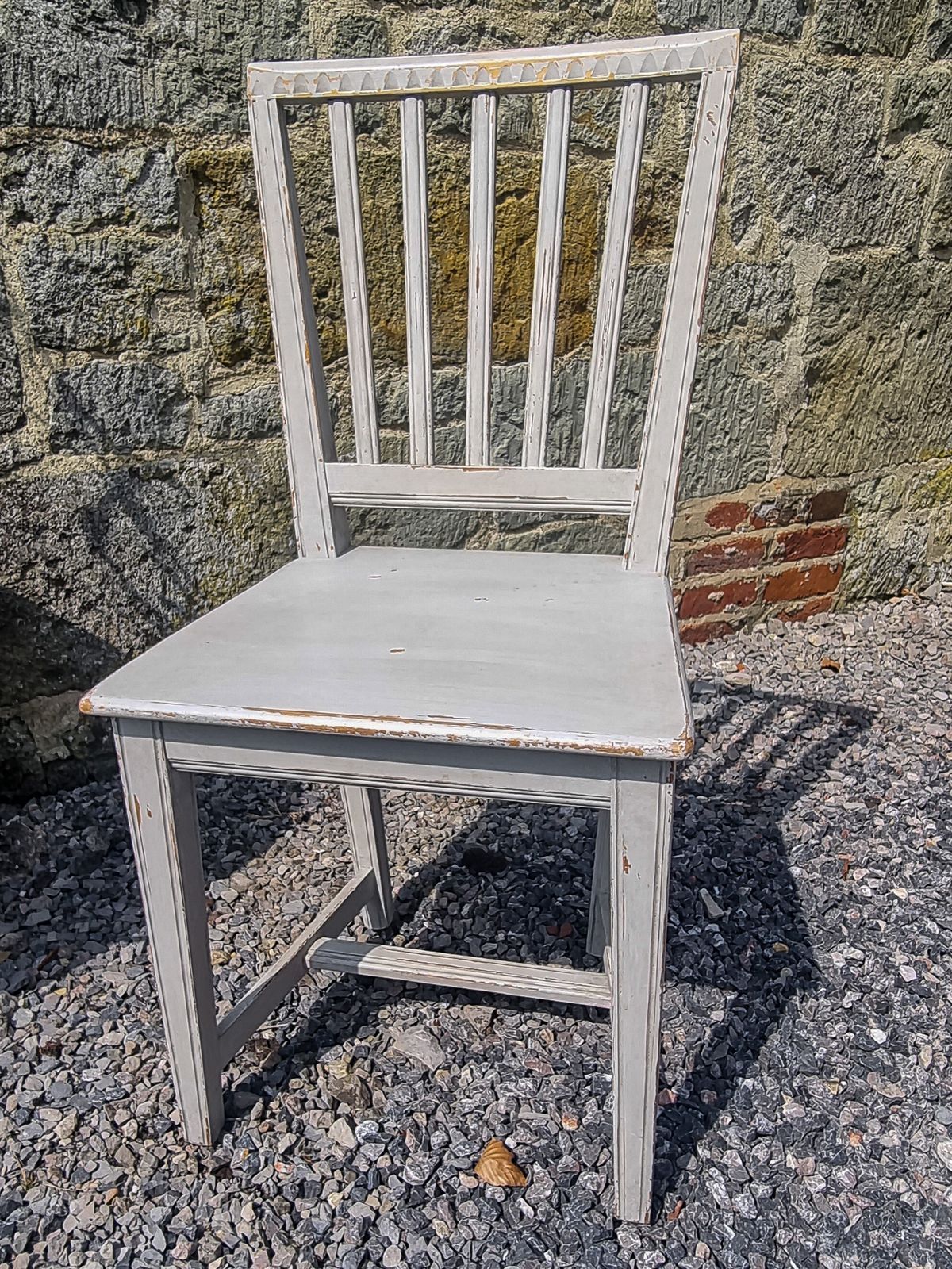 Set Of Eight French Grey Painted Dinning Chairs photo Furniture