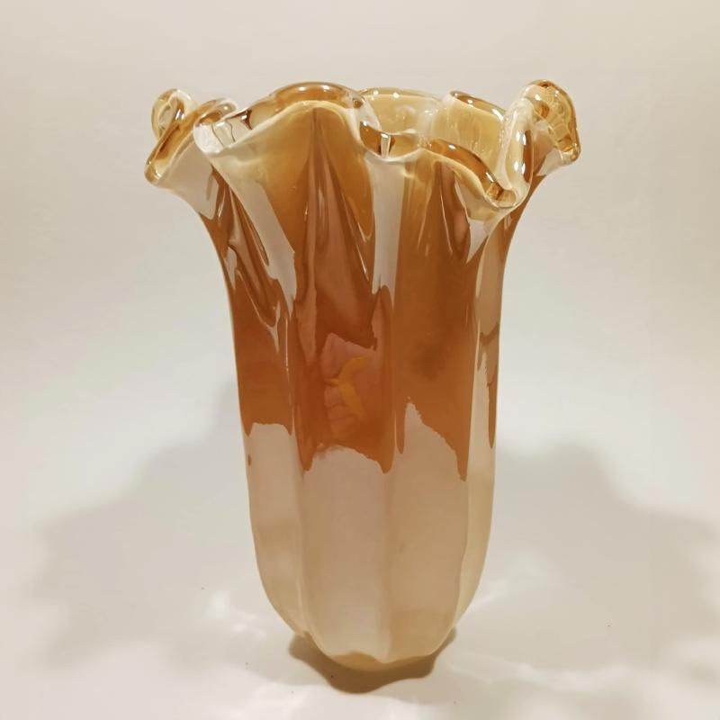 Stunning Jacketed Vase In Hand Worked Murano Glass. Made In Italy. photo for sale