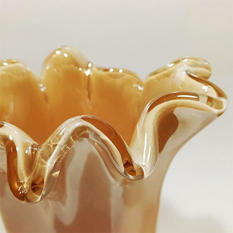 Stunning Jacketed Vase In Hand Worked Murano Glass. Made In Italy. photo vinterior